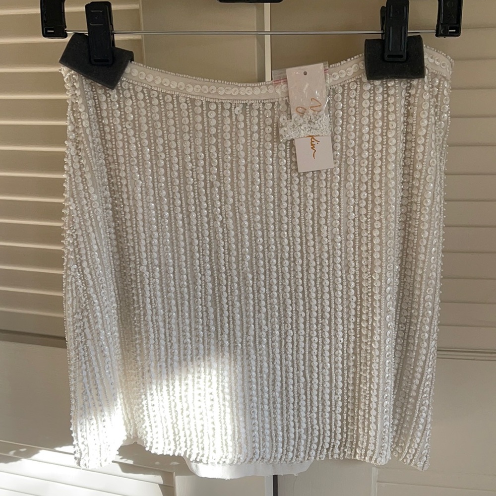 Yum Kim beaded white skirt